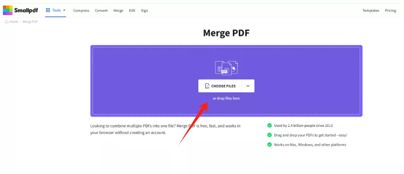 使用PDF在线处理工具合并PDF