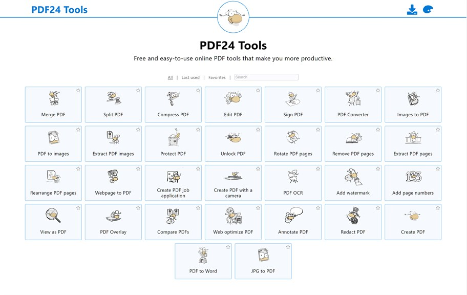 PDF24 Tools提取PDF图片