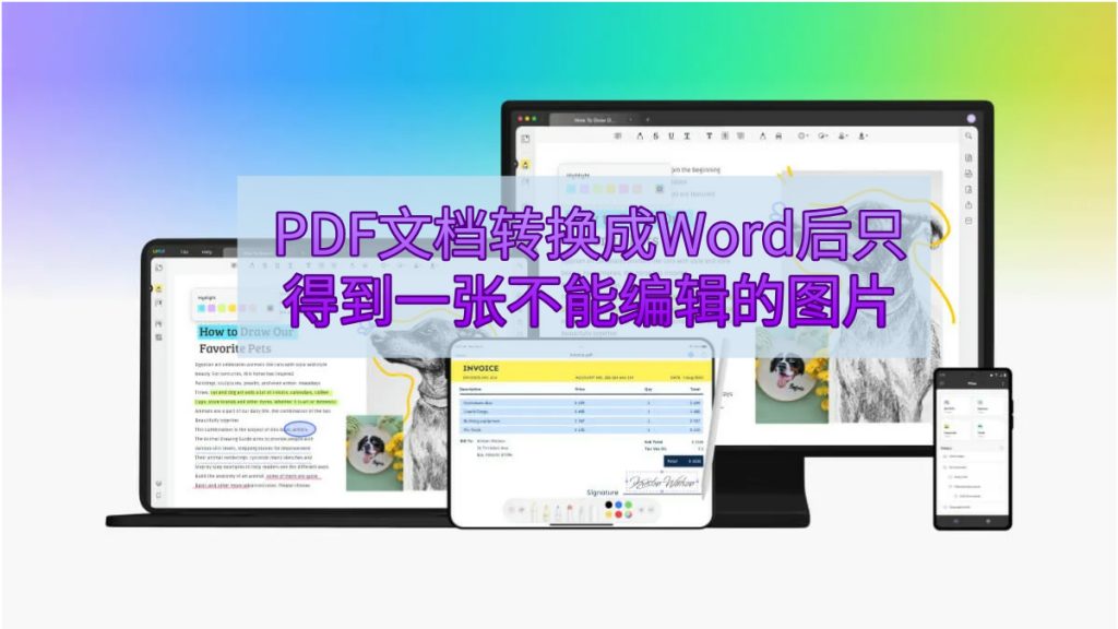 为什么PDF文档转换成Word后只得到一张不能编辑的图片？